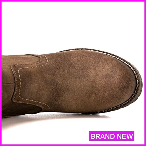 Lace Up Biker Boots Mid Calf Combat Motorcycle Fashion Festival Riding - Picture 7 of 7